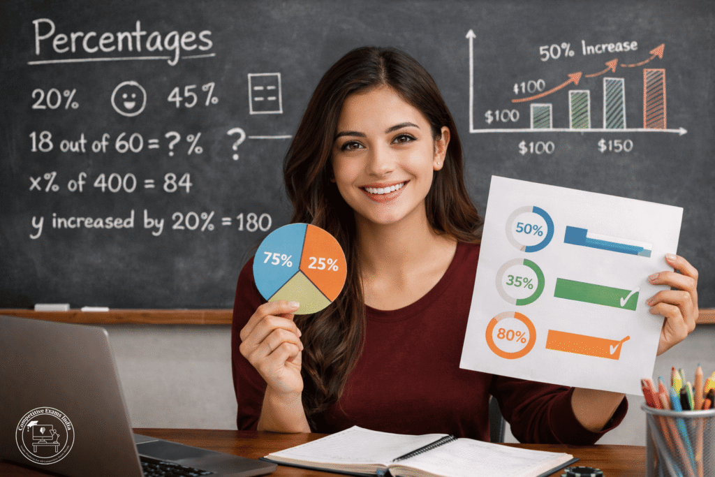 Percentage – Concept, Formula and Practice Questions