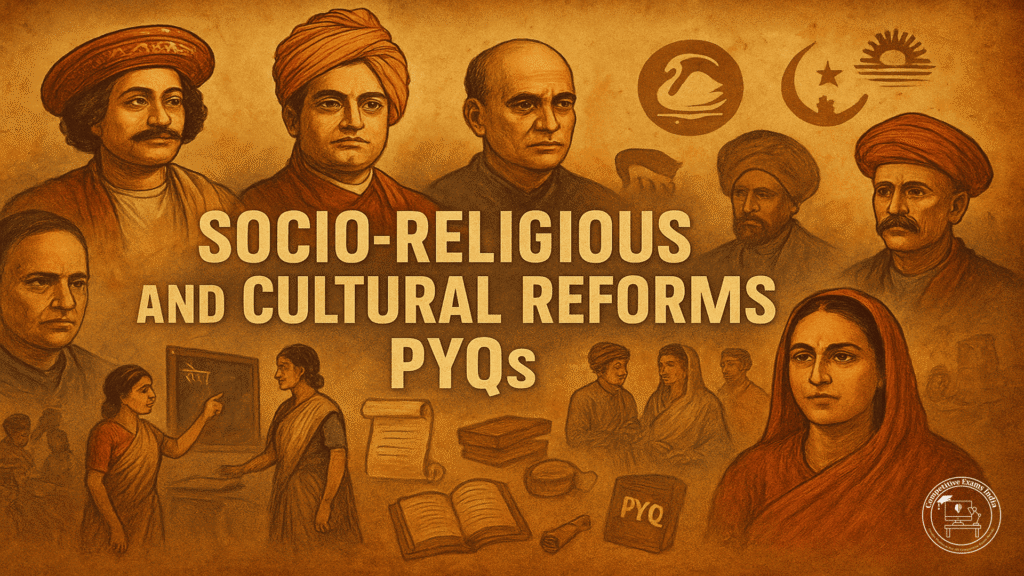 Top 50 Socio-Religious and Cultural Reforms PYQs in Telugu and English | Modern Indian History MCQs Socio-Religious and Cultural Reforms PYQs