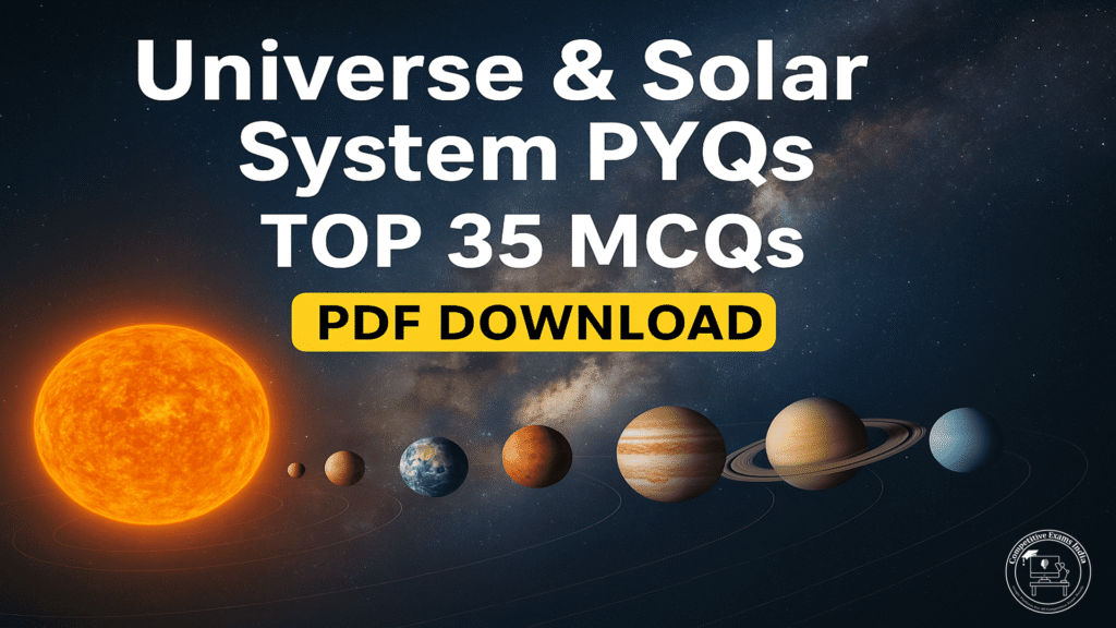 Universe and Solar System PYQs | Top 35 Expected MCQs PDF | Telugu and English | World Geography PYQs Universe and Solar System PYQs