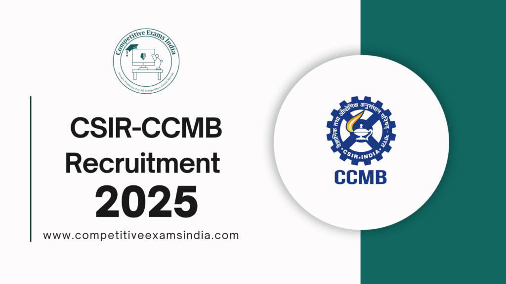 CSIR-CCMB Recruitment 2025 Notification