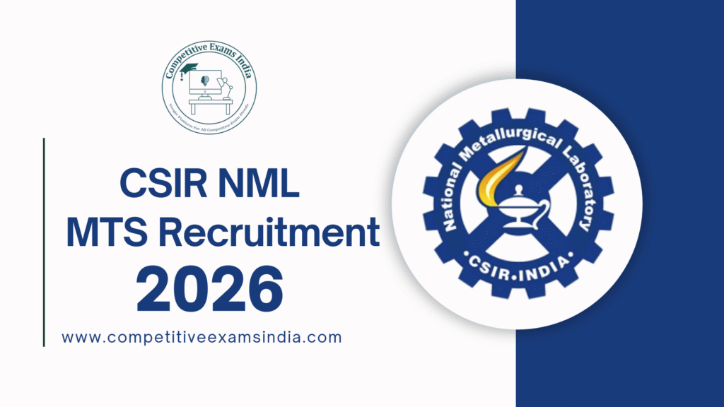 CSIR NML MTS Recruitment 2026 Notification: Apply Online for 22 Posts – 10th Pass Eligible CSIR NML MTS Recruitment 2026 Notification