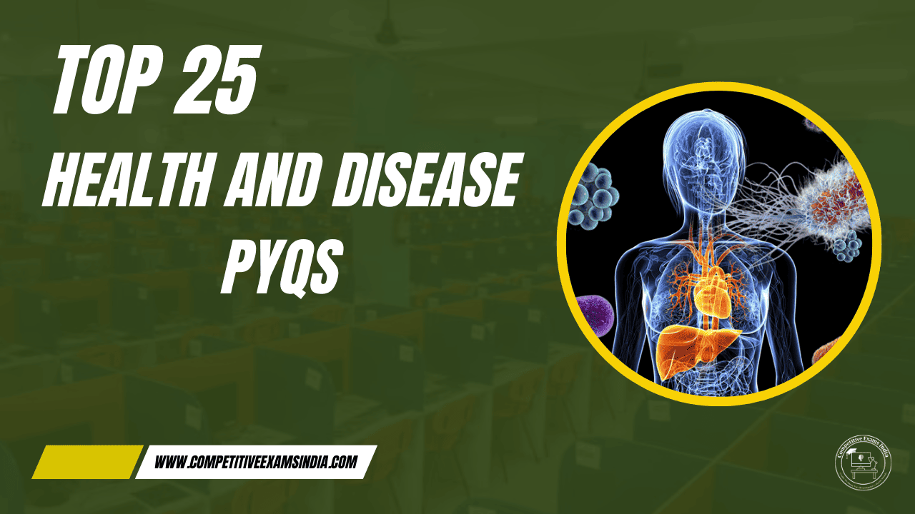 Top 25 Health and Disease PYQs | Biology MCQs Online Quiz