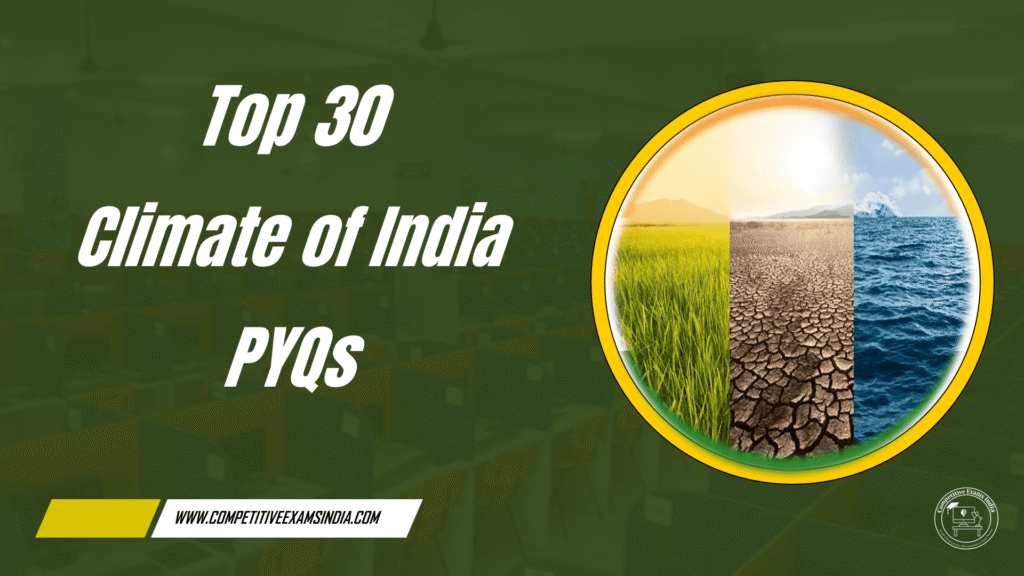 Top 30 Climate of India PYQs In Telugu and English | Indian Geography PYQs Online Quiz Climate of India PYQs