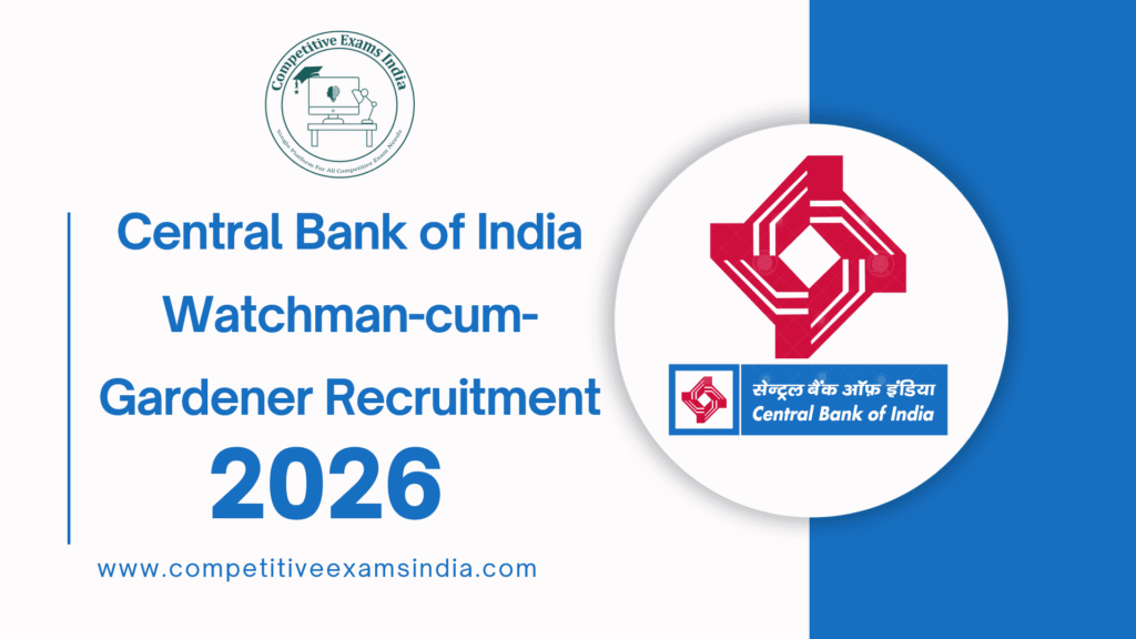 Central Bank of India RSETI Raisen Recruitment 2026 – Watchman cum Gardener Jobs | Application Form PDF Central Bank of India RSETI Raisen Recruitment 2026