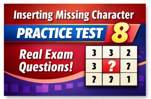 Inserting Missing Character Online Practice Test 8 [Free]