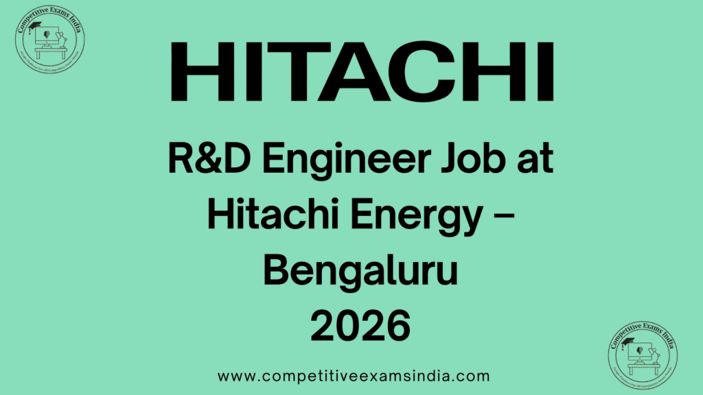 R&D Engineer Job at Hitachi Energy – Bengaluru