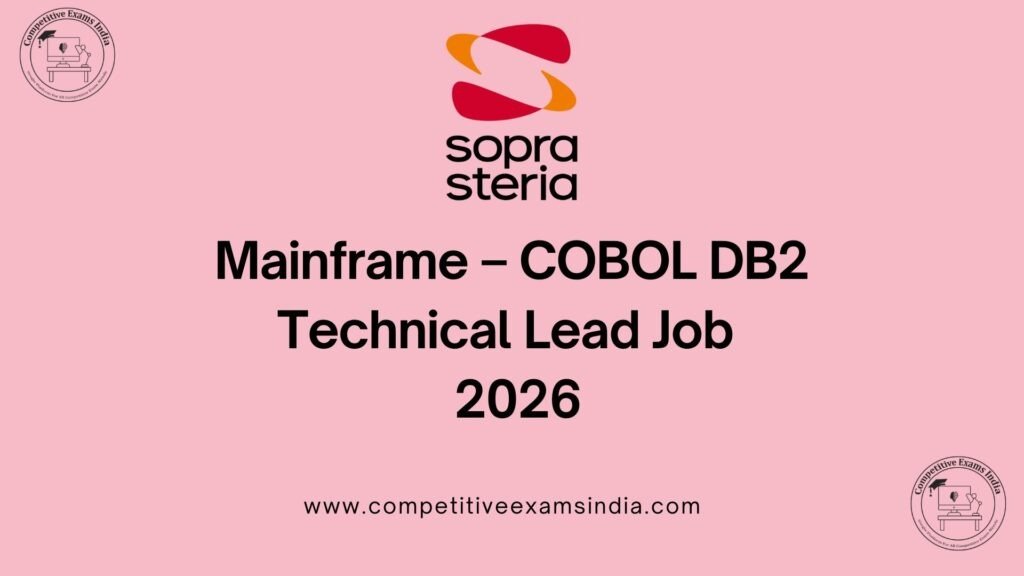 Mainframe – COBOL DB2 Technical Lead Job at Sopra Steria – Chennai