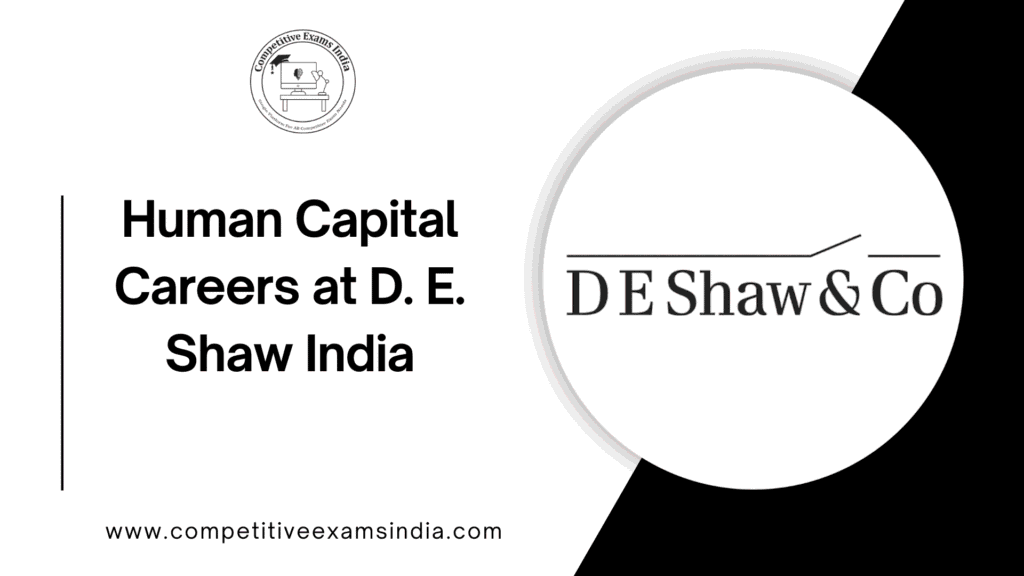 Human Capital Careers at D. E. Shaw India