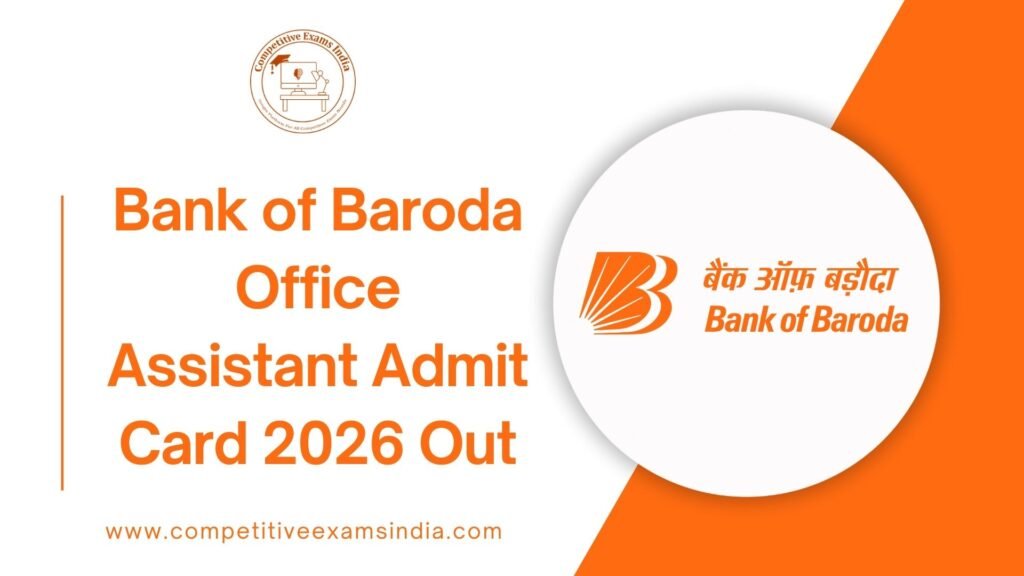 Bank of Baroda Office Assistant Admit Card 2026 Out