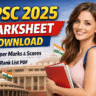 UPSC 2025 Marksheet Download PDF