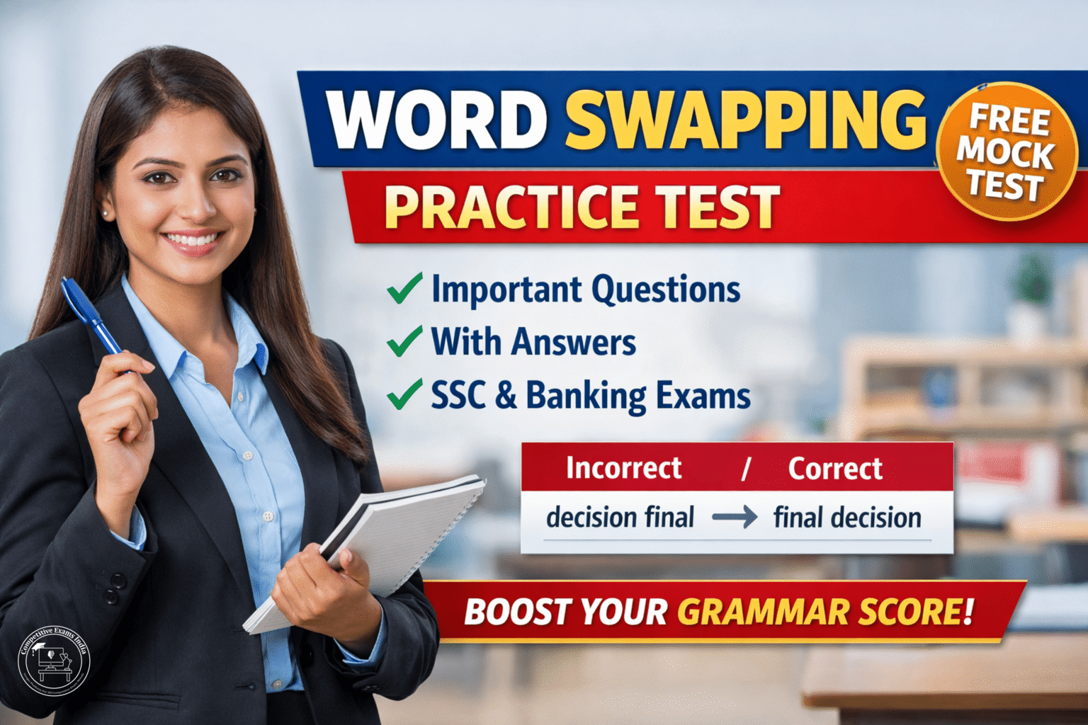 Word Swapping Practice Test 2026 [Free]– Questions for SSC, Banking ...