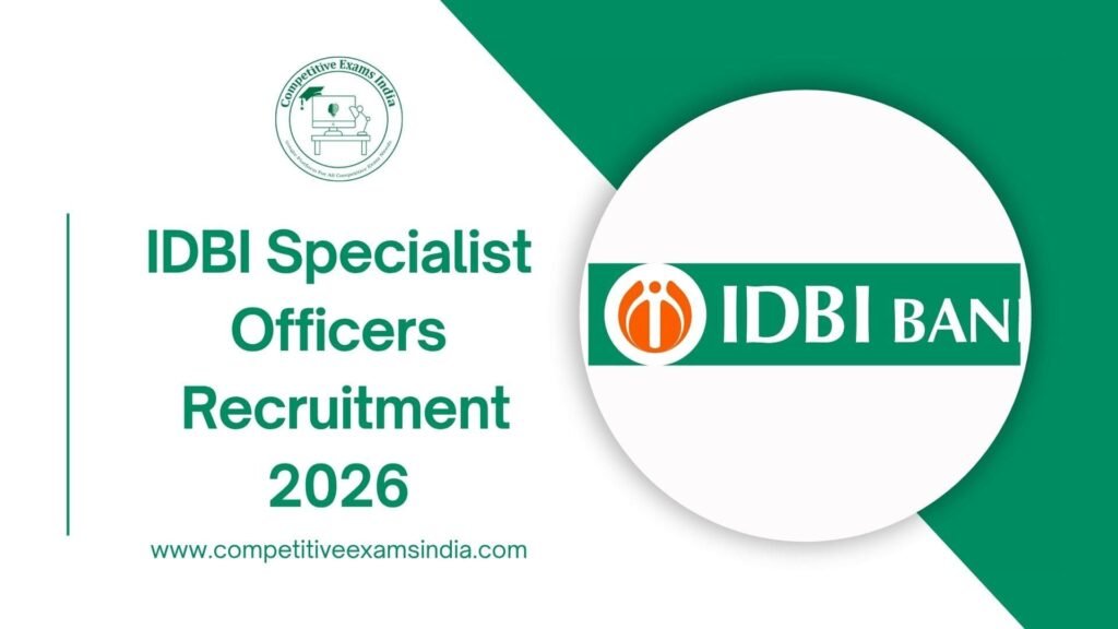 IDBI Specialist Officers Recruitment 2026