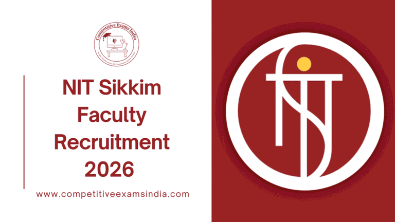 NIT Sikkim Faculty Recruitment 2026 Notification – Apply for 30 Posts